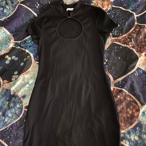 DollsKill Black Ribbed BodyCon Dress